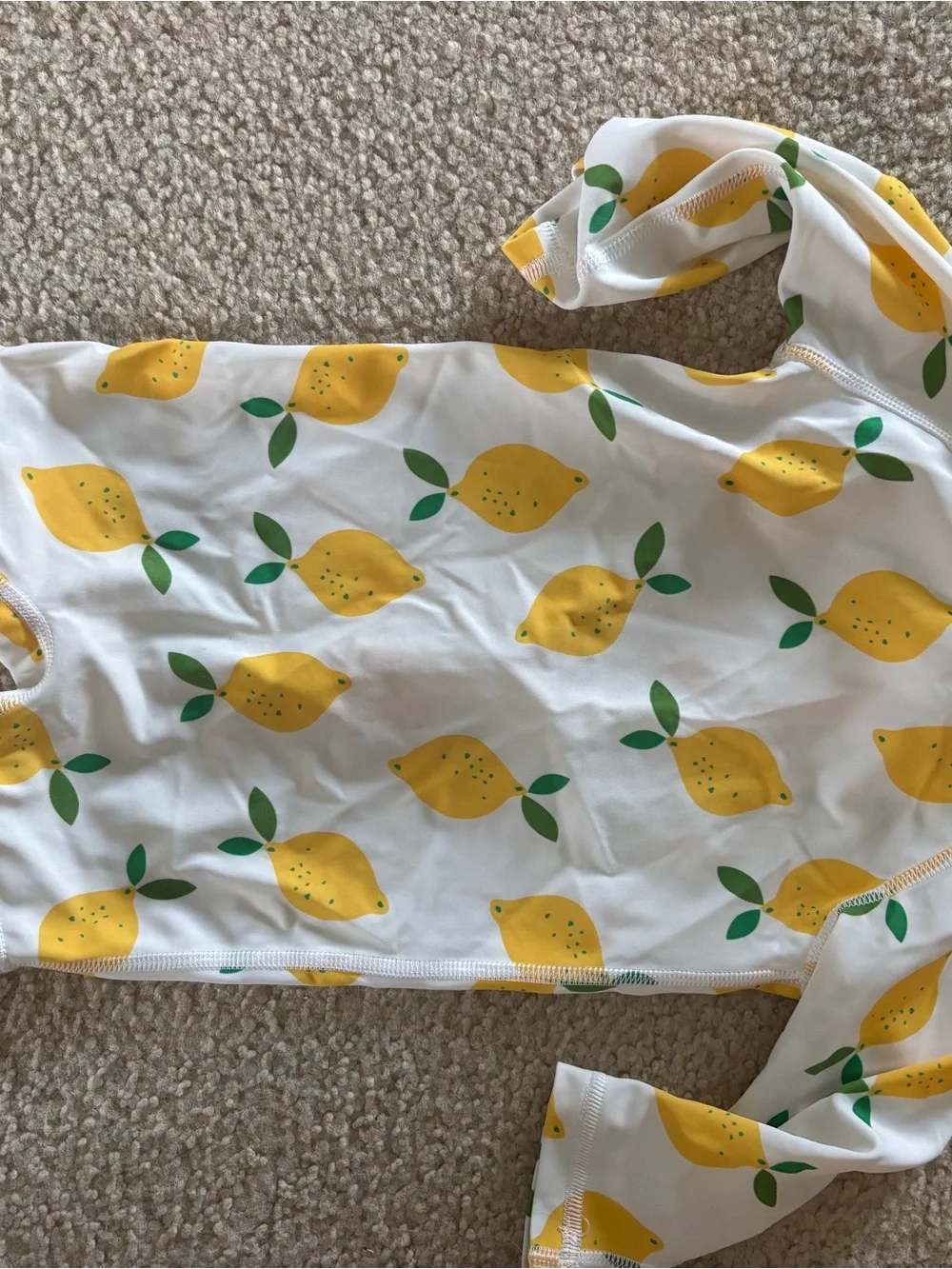 Hanna Andersson White Rash Guard with Yellow Lemon Print